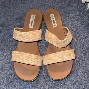 Steve Madden Tan Sandals with Woven Straps